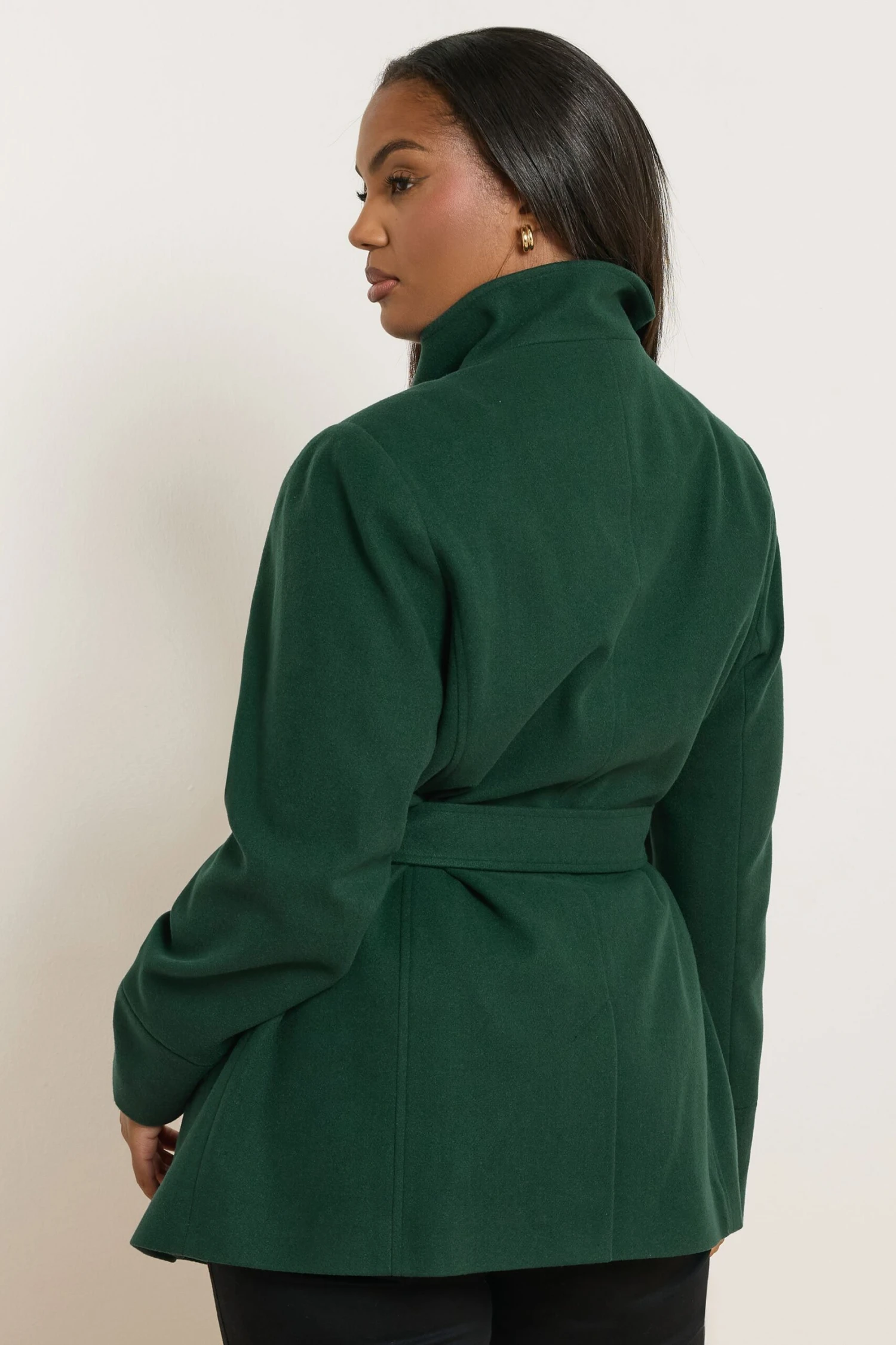 YOURS Curve Manteau Portefeuille Formel Vert Foncé 5 YOURS Curve Manteau Portefeuille Formel Vert Foncé – Image 3