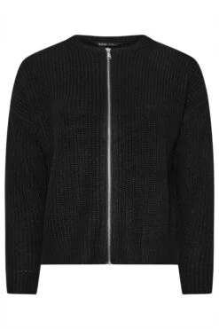 YOURS - Cardigan Noir En Maille Coupe Bomber 11 YOURS - Cardigan Noir En Maille Coupe Bomber -Evans Boutique e4586981 6554 47 280326 X