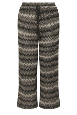 YOURS - Pantalon Wide Leg Noir Zig Zag Métallique -Evans Boutique e4891b13 1ec3 4a 310129 X