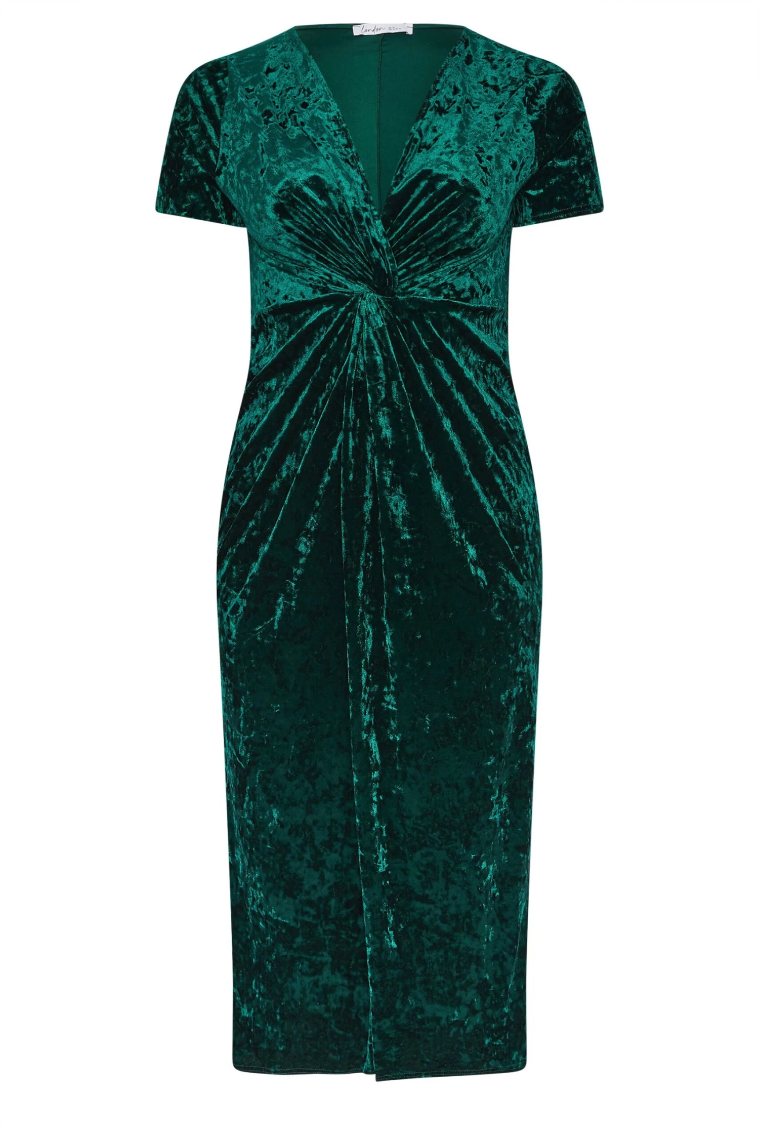 YOURS Curve Robe Longue à Nœud En Velours Vert 3 YOURS Curve Robe Longue à Nœud En Velours Vert