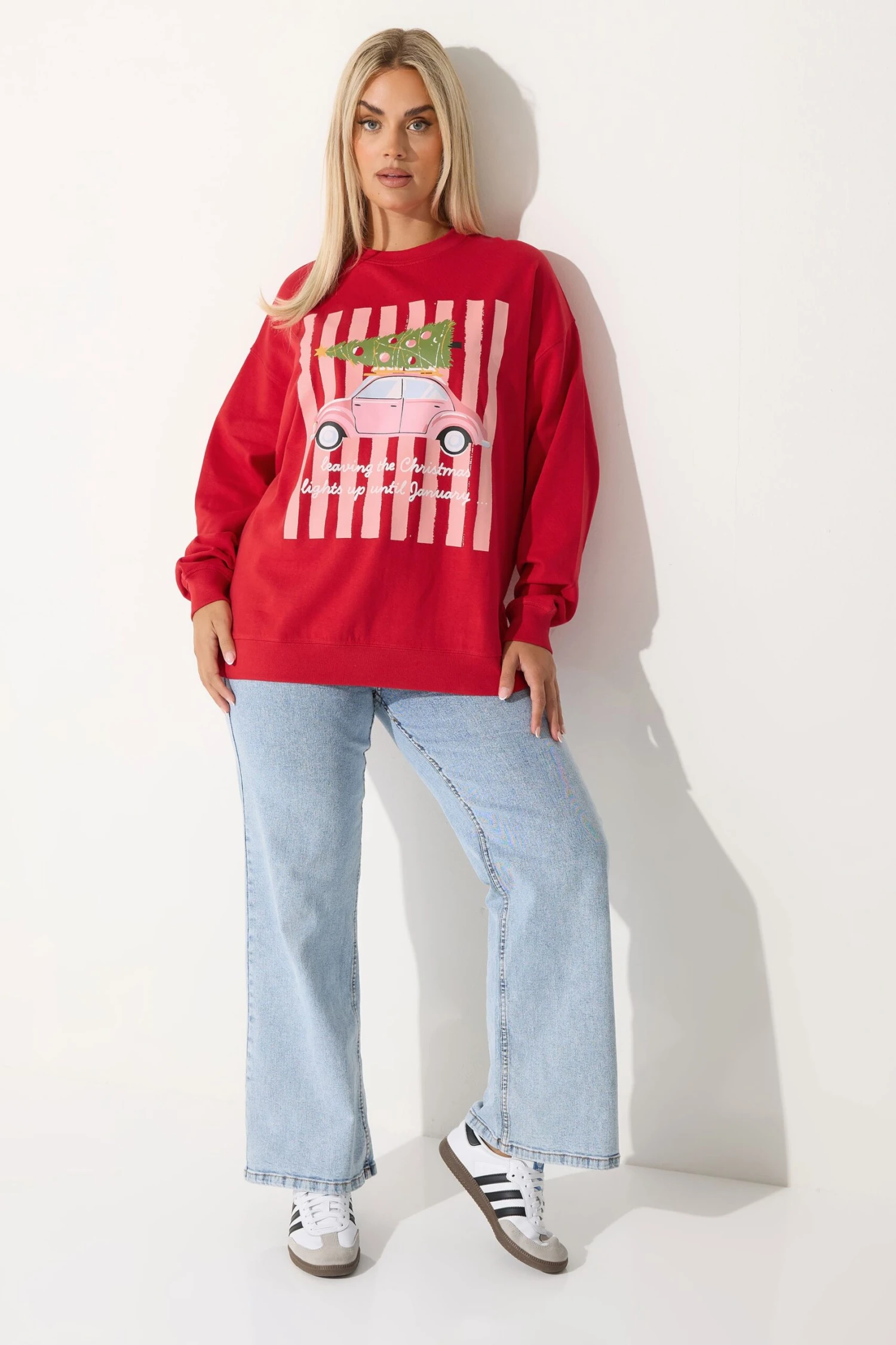 LIMITED COLLECTION Sweat-shirt Graphique Curve Red Christmas Lights 4 LIMITED COLLECTION Sweat-shirt Graphique Curve Red Christmas Lights – Image 2