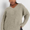 YOURS - Pull En Maille Beige Encolure En V -Evans Boutique e65a892f 1d92 4c 280369 A