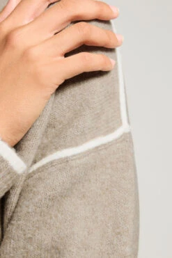 LTS Tall Natural Brown Contrast Piping Jumper 12 LTS Tall Natural Brown Contrast Piping Jumper -Evans Boutique e6650307 31d0 4a 356081 D