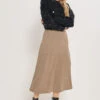 LTS Tall Tan Brown Suedette A-Line Midi Skirt -Evans Boutique e68baed5 8db2 44 356332 A