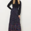 LTS Tall Navy Blue Floral Border Tiered Maxi Skirt 2 LTS Tall Navy Blue Floral Border Tiered Maxi Skirt -Evans Boutique e6a956b8 4b64 4a 356547 A