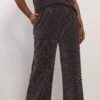 YOURS Curve Pantalon Large Noir Métallisé 1 YOURS Curve Pantalon Large Noir Métallisé -Evans Boutique e77aa9ee 216c 46 310273 A