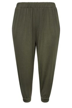 YOURS - Pantalon Fluide Ample Vert Kaki à Poches -Evans Boutique e7ed339e 6ea8 48 144781 X