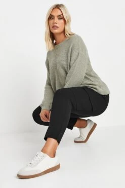 YOURS - Pantalon Noir Coupe Droite à Poches