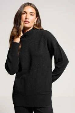 LTS Tall Black Turtle Neck Jumper