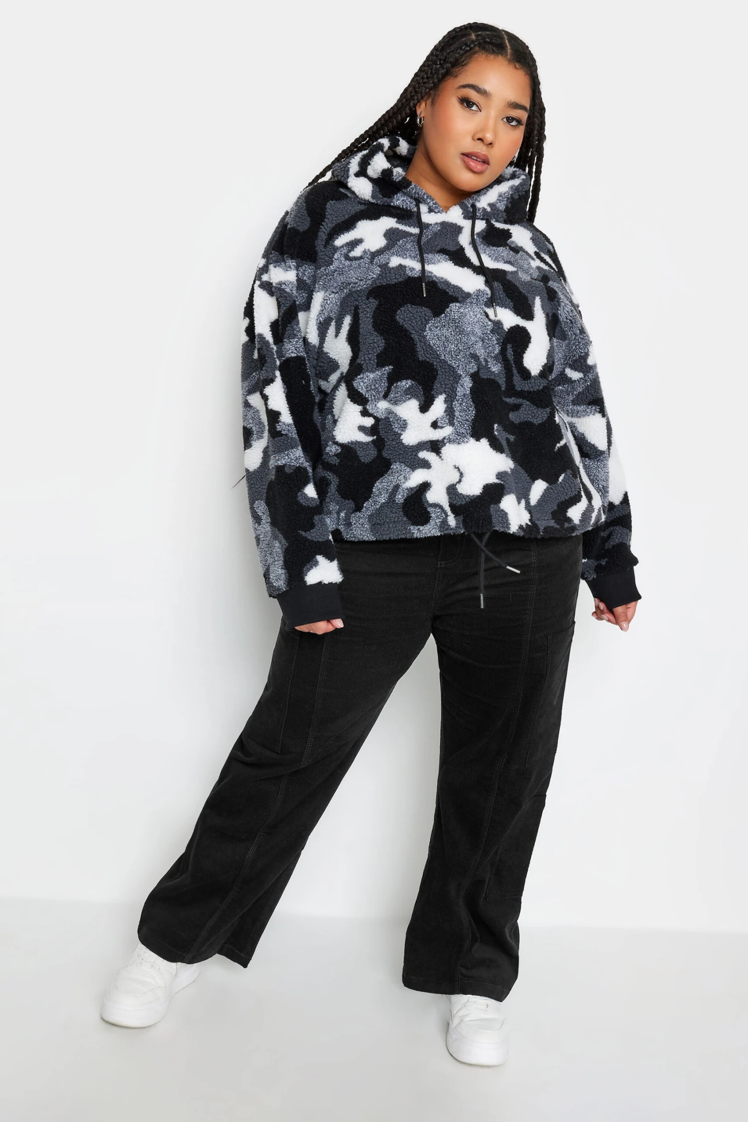 YOURS - Pantalon Noir Cargo En Velours Côtelé 4 YOURS - Pantalon Noir Cargo En Velours Côtelé – Image 2