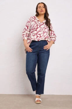 EVANS Curve Indigo Blue Denim Mom Jeans 11 EVANS Curve Indigo Blue Denim Mom Jeans -Evans Boutique e86a3112 9de3 45 615643 B