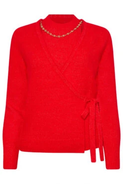 STAR Red 2 In 1 Chain Knitted Cardigan 15 STAR Red 2 In 1 Chain Knitted Cardigan -Evans Boutique e8a3bd70 52ae 48 110839 X