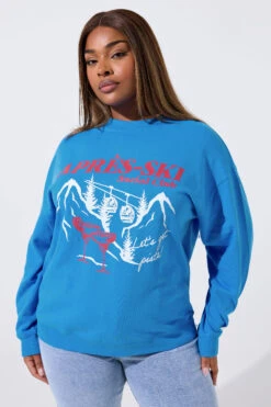 LIMITED COLLECTION Sweat-shirt Curve Blue « Après-Ski » -Evans Boutique e9631268 dbf6 4e 216874 A