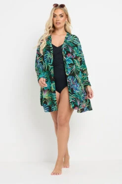 YOURS - Chemisier De Plage Noir & Bleu Tropical 11 YOURS - Chemisier De Plage Noir & Bleu Tropical -Evans Boutique ea2c9485 b56f 44 150580 B