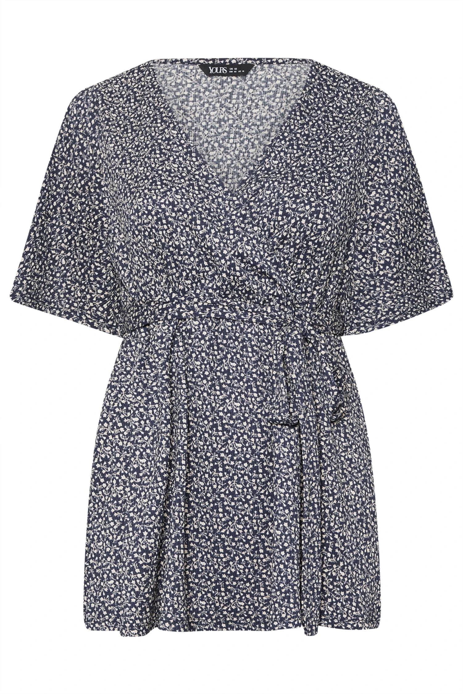 YOURS - Top Cache-Coeur Bleu Marine Texturé Floral 7 YOURS - Top Cache-Coeur Bleu Marine Texturé Floral – Image 5