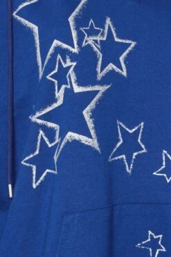 YOURS - Pull à Capuche Bleu Électrique 'Paris' -Evans Boutique ea4f9378 57b2 42 303765 Z