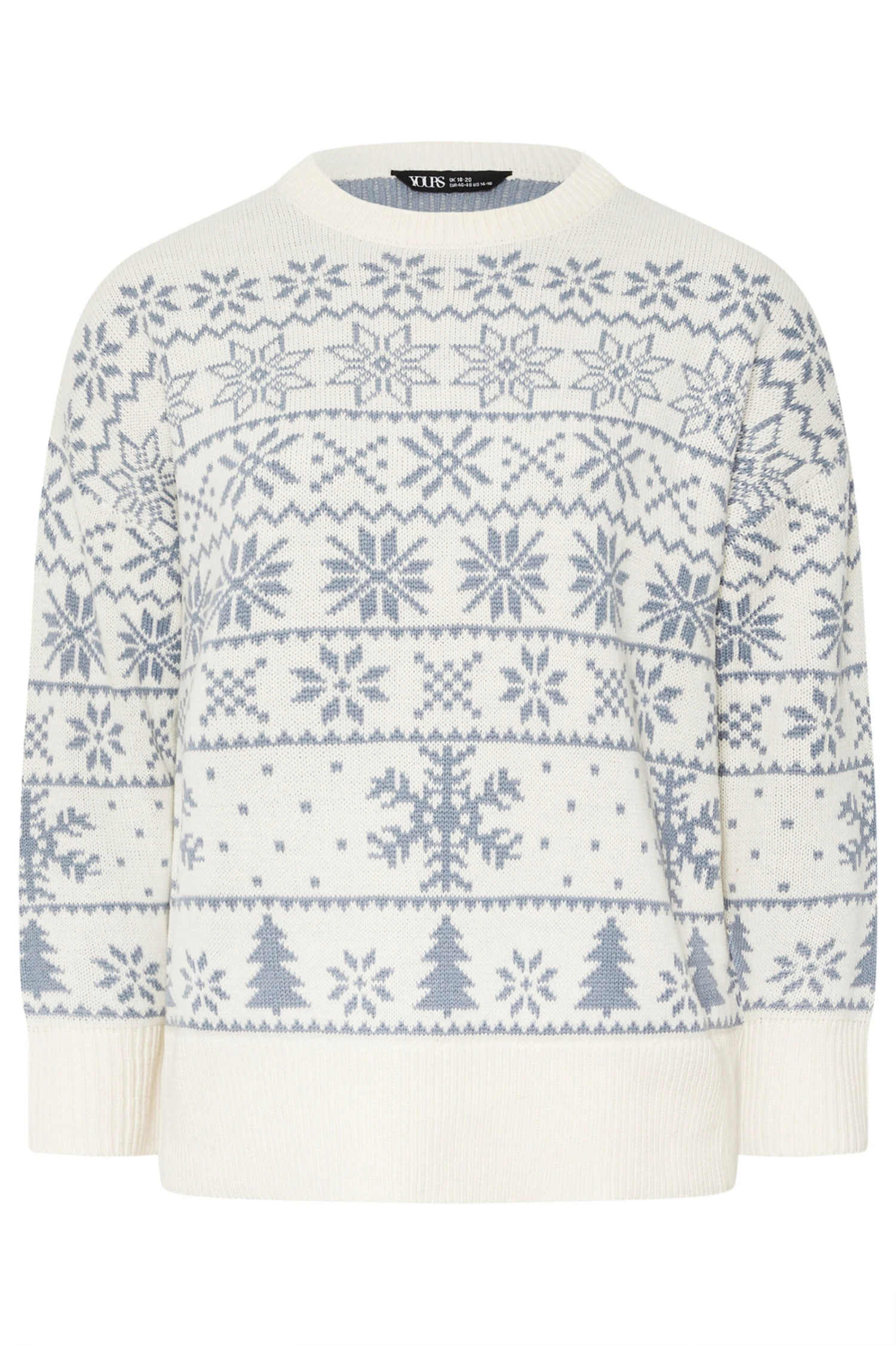 YOURS Curve Pull En Maille Blanche à Motif Jacquard Flocon De Neige 9 YOURS Curve Pull En Maille Blanche à Motif Jacquard Flocon De Neige – Image 7