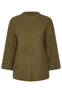 YOURS Curve Pull à Manches Boutonnées Vert Kaki 11 YOURS Curve Pull à Manches Boutonnées Vert Kaki -Evans Boutique eb26952f adc8 4b 280723 X