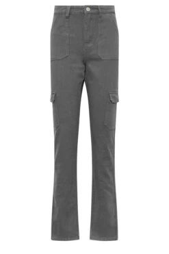 LTS Tall Grey Straight Leg Cargo Jeans 13 LTS Tall Grey Straight Leg Cargo Jeans -Evans Boutique eb5dce42 b0a7 4f 352430 X