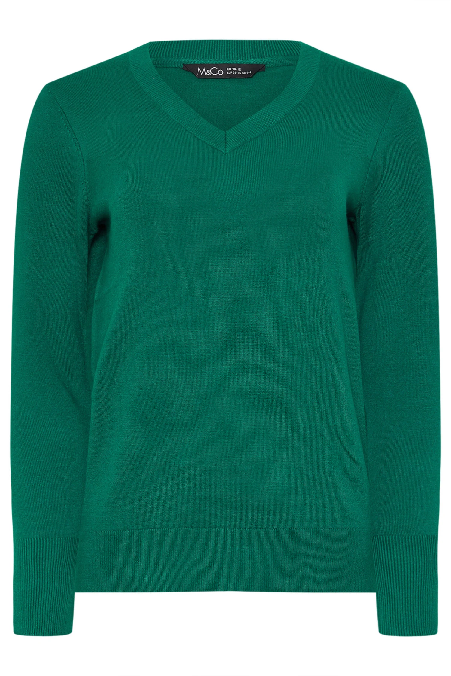 M&Co Teal Green Long Sleeve V-Neck Jumper 7 M&Co Teal Green Long Sleeve V-Neck Jumper – Image 5