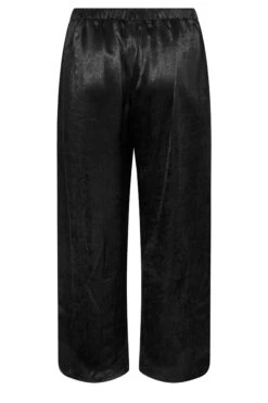 Pantalon Noir Satiné Wide Leg 11 Pantalon Noir Satiné Wide Leg -Evans Boutique ebfb59d2 ad88 46 143176 Y