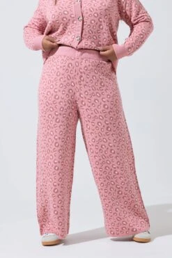 LIMITED COLLECTION Pantalon Large à Imprimé Léopard Rose -Evans Boutique ec23f57a 0839 42 216598 B
