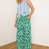 YOURS - Pantalon Vert Abstrait Coupe Wide Leg -Evans Boutique ec91c323 d799 49 303969 A