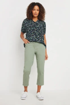 M&Co Sage Green Cropped Jeans -Evans Boutique ecd57ea2 cb97 44 502129 B