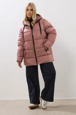YOURS Curve Manteau Court Matelassé Rose -Evans Boutique ed130d35 7a1e 4c 121069 E