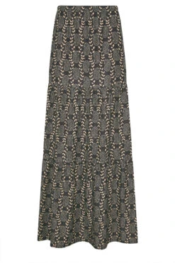 LTS Tall Black Geometric Tiered Maxi Skirt 15 LTS Tall Black Geometric Tiered Maxi Skirt -Evans Boutique ed5d8995 da09 45 356609 X