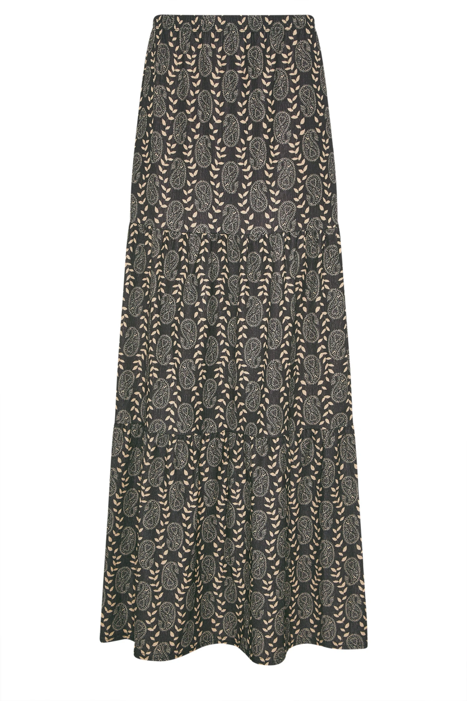 LTS Tall Black Geometric Tiered Maxi Skirt 9 LTS Tall Black Geometric Tiered Maxi Skirt – Image 7