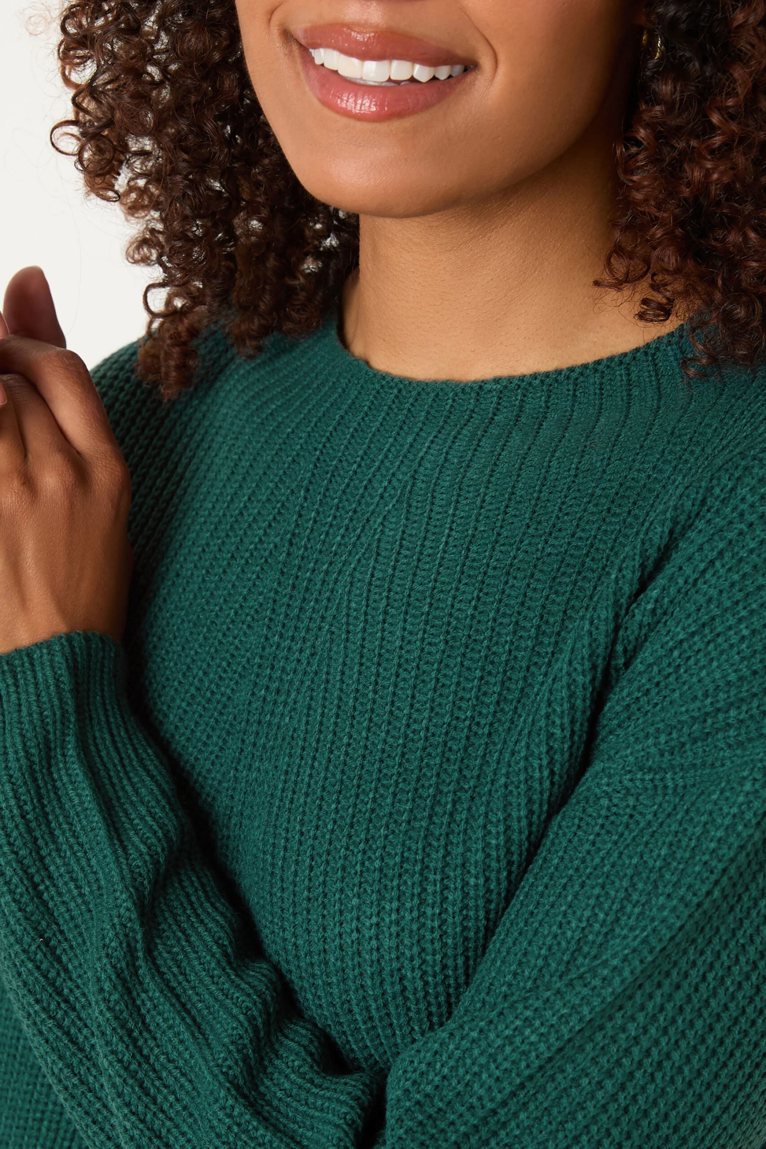 M&Co Dark Green Funnel Neck Knitted Jumper 6 M&Co Dark Green Funnel Neck Knitted Jumper – Image 4