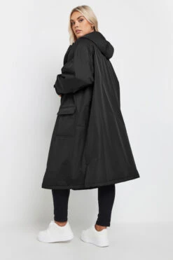 YOURS - Manteau Midaxi Noir Imperméable Doublure En Polaire -Evans Boutique ee3d2372 ea65 4f 120635 C