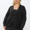 YOURS Curve Cardigan Noir à Nœud Papillon Sur Le Devant -Evans Boutique ee5485d9 46f7 49 280706 A