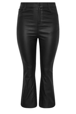YOURS Curve Pantalon évasé Noir Enduit -Evans Boutique ee5eb8c0 16e5 4b 310228 X