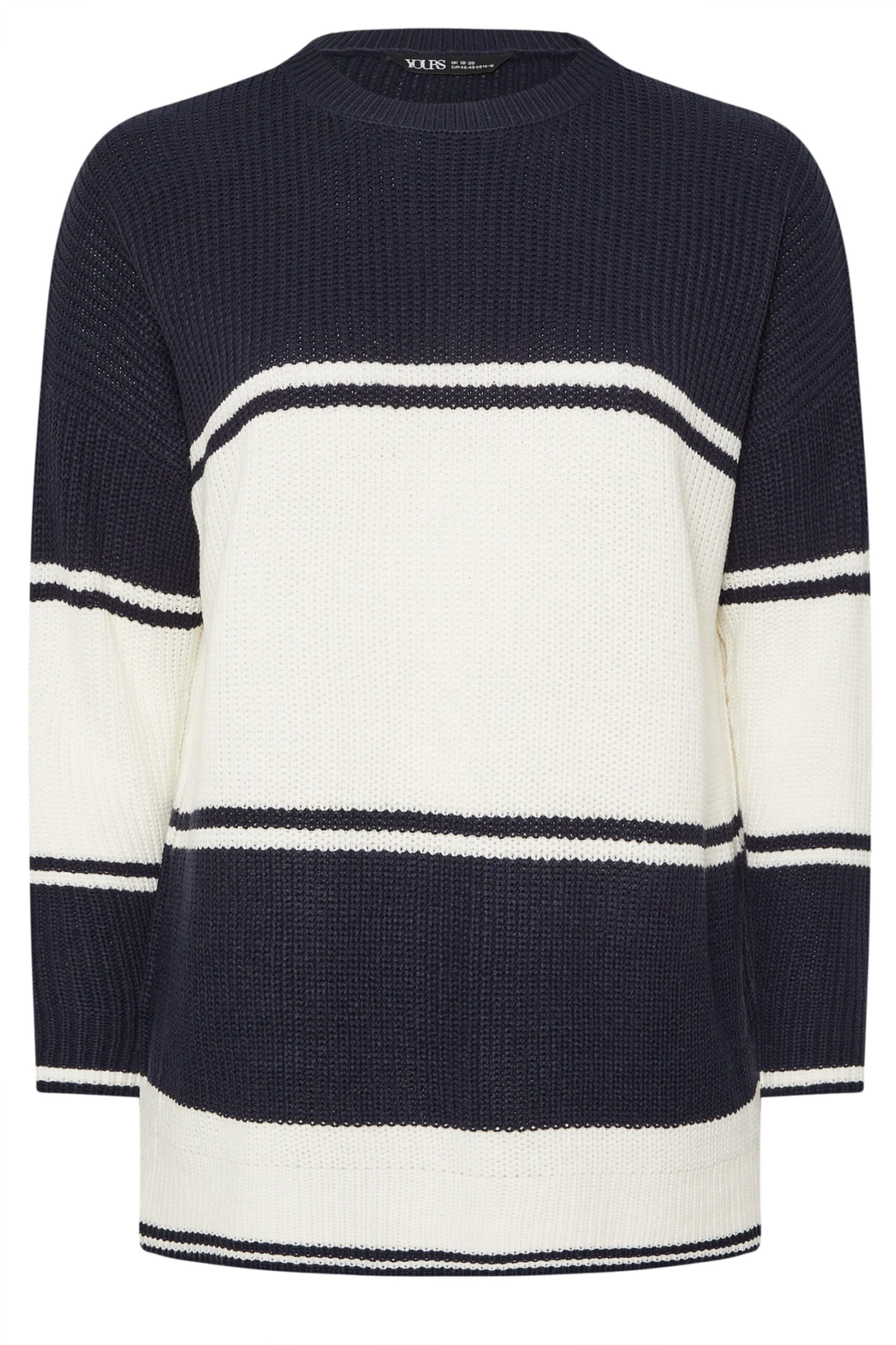 YOURS - Pull En Maille à Rayures Bleu Marine 8 YOURS - Pull En Maille à Rayures Bleu Marine – Image 6