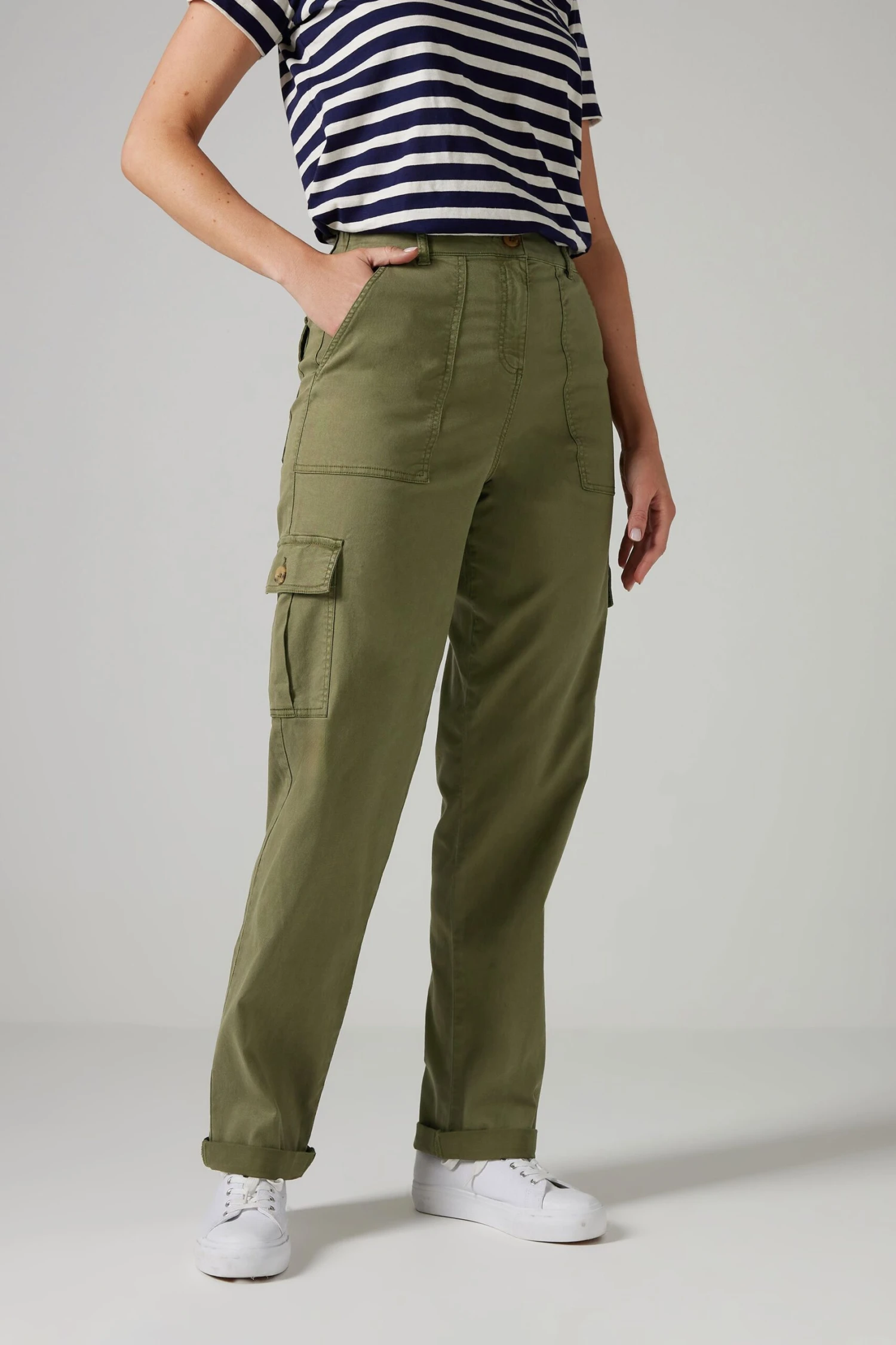 LTS MADE FOR GOOD Tall Khaki Green Cargo Chino Jeans 4 LTS MADE FOR GOOD Tall Khaki Green Cargo Chino Jeans – Image 2