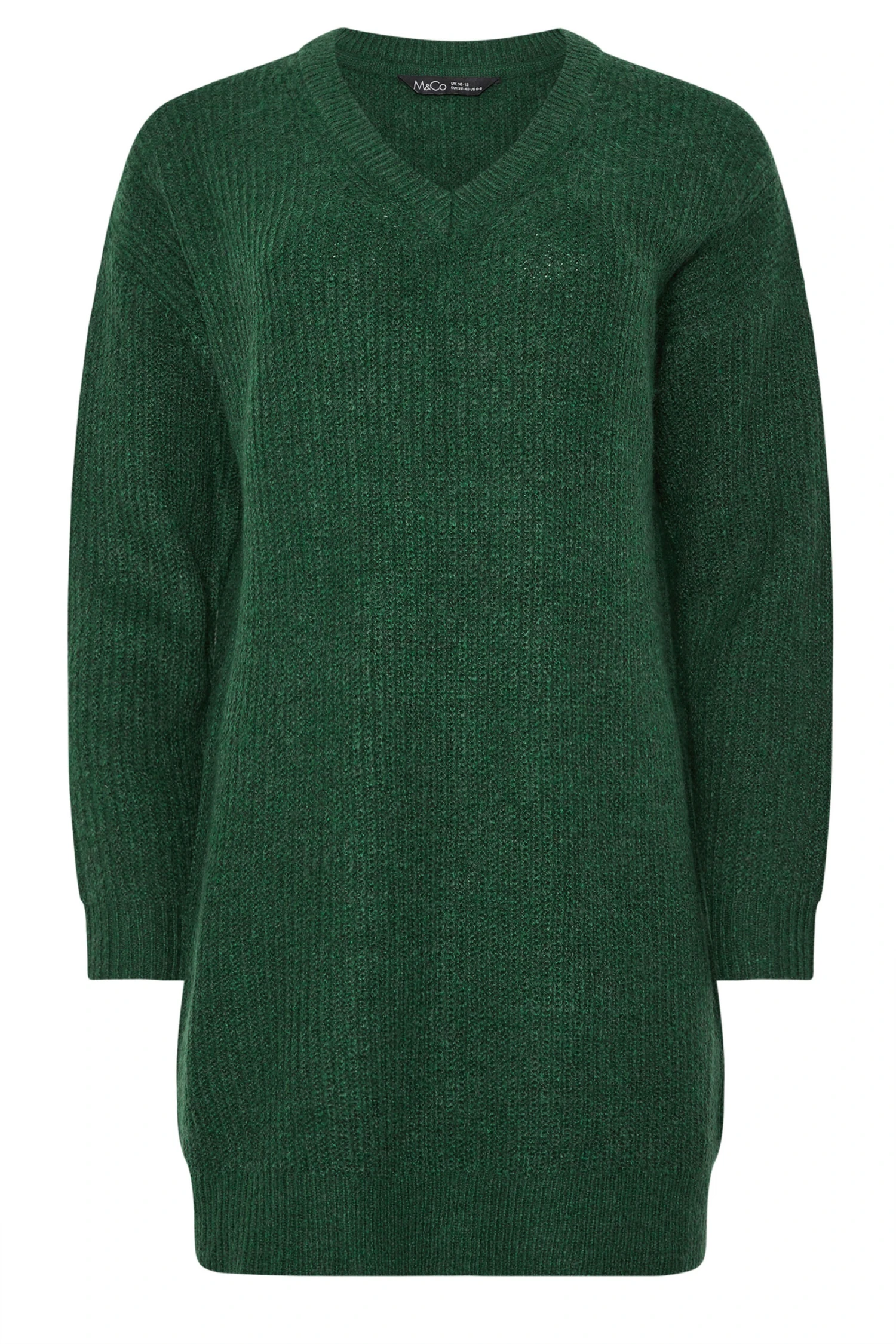 M&Co Green V-Neck Tunic Jumper 8 M&Co Green V-Neck Tunic Jumper – Image 6