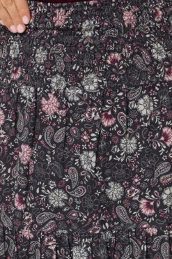 LTS Tall Black Chiffon Paisley Tiered Maxi Skirt -Evans Boutique ef6f23d4 2ca2 44 356330 D