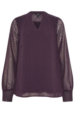 LTS Tall Purple Dobby Spot Shirred Cuff Top 11 LTS Tall Purple Dobby Spot Shirred Cuff Top -Evans Boutique efaab715 2f34 4f 356259 X