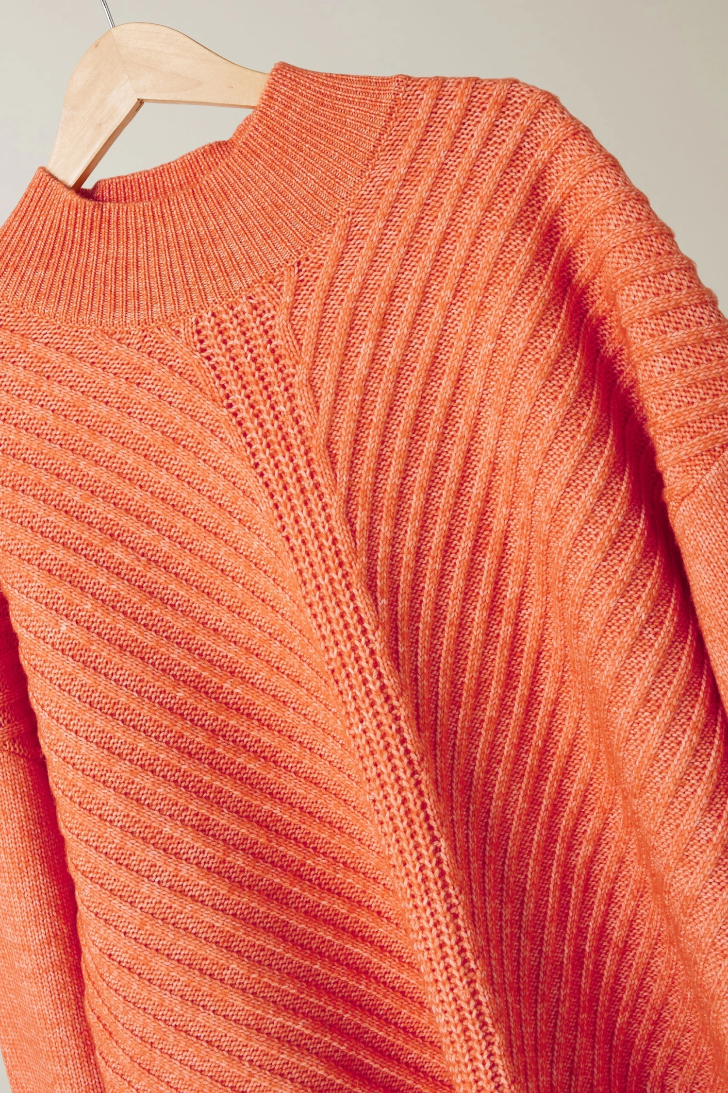 EVANS Curve Orange High Neck Knitted Jumper 9 EVANS Curve Orange High Neck Knitted Jumper – Image 7