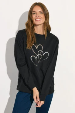 M&Co Black Multi Animal Heart Print Sweatshirt 9 M&Co Black Multi Animal Heart Print Sweatshirt -Evans Boutique efe04110 0b5b 4a 502613 A