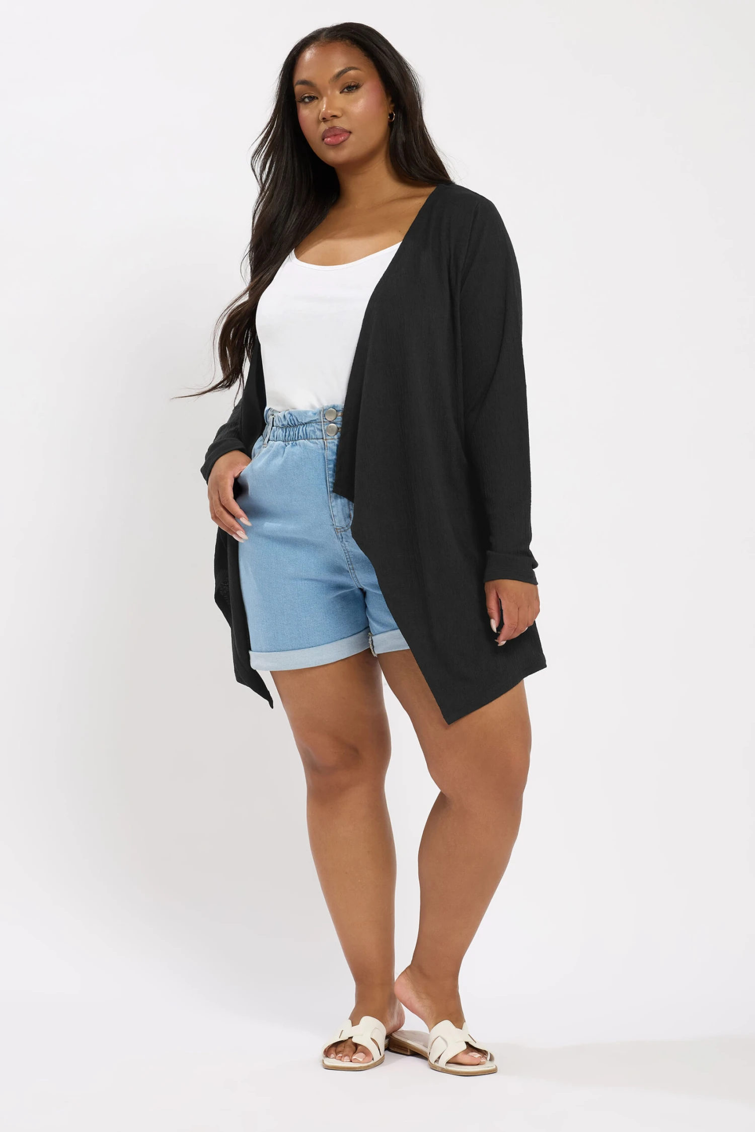 YOURS - Cardigan Noir Texturé Manches Longues 5 YOURS - Cardigan Noir Texturé Manches Longues – Image 3