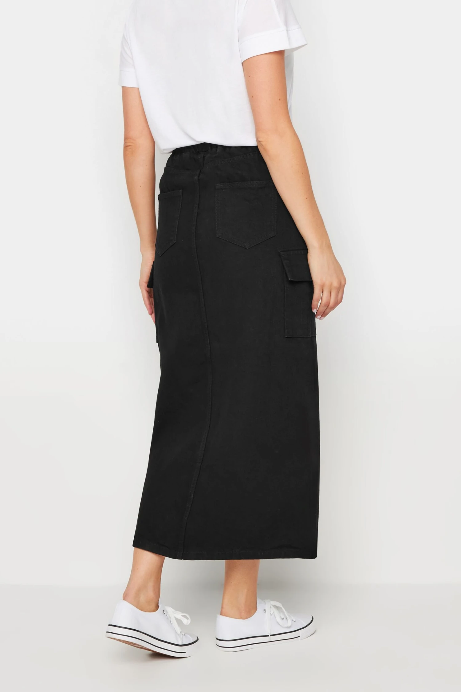 LTS Tall Black Wash Denim Midaxi Skirt 6 LTS Tall Black Wash Denim Midaxi Skirt – Image 4