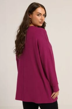 YOURS Curve Pull Rose Foncé à Paillettes Et Nœud -Evans Boutique f0d28d7b 893c 4f 285074 C