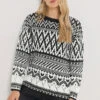 LTS Tall Black & White Fairisle Jumper