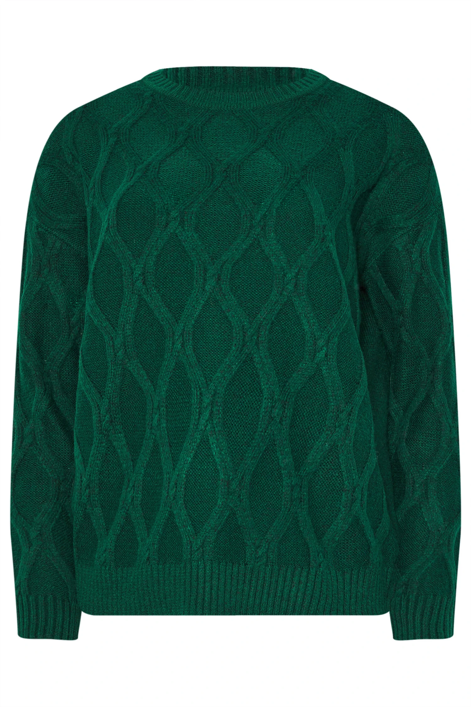 LTS Tall Dark Green Cable Knit Jumper 7 LTS Tall Dark Green Cable Knit Jumper – Image 5