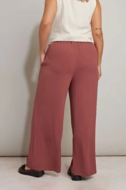 YOURS - Pantalon Wide Leg Rouille En Sergé à Poches -Evans Boutique f17b58a0 d303 49 310067 C