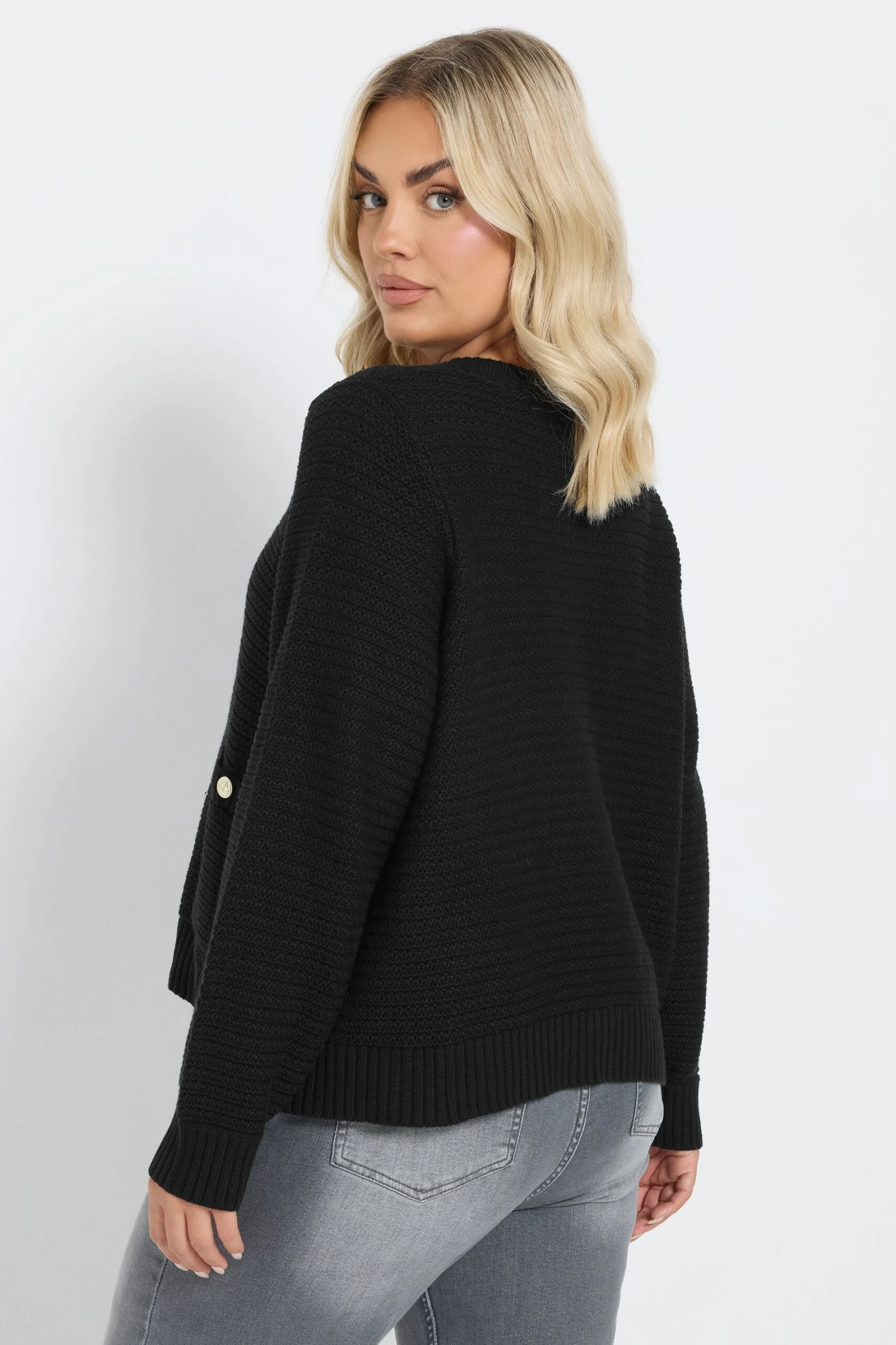 YOURS - Cardigan Noir Boutonné Design En Maille 4 YOURS - Cardigan Noir Boutonné Design En Maille – Image 2