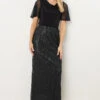 LTS Tall Black Sequin Maxi Skirt 2 LTS Tall Black Sequin Maxi Skirt -Evans Boutique f3a23df8 871f 40 356462 A